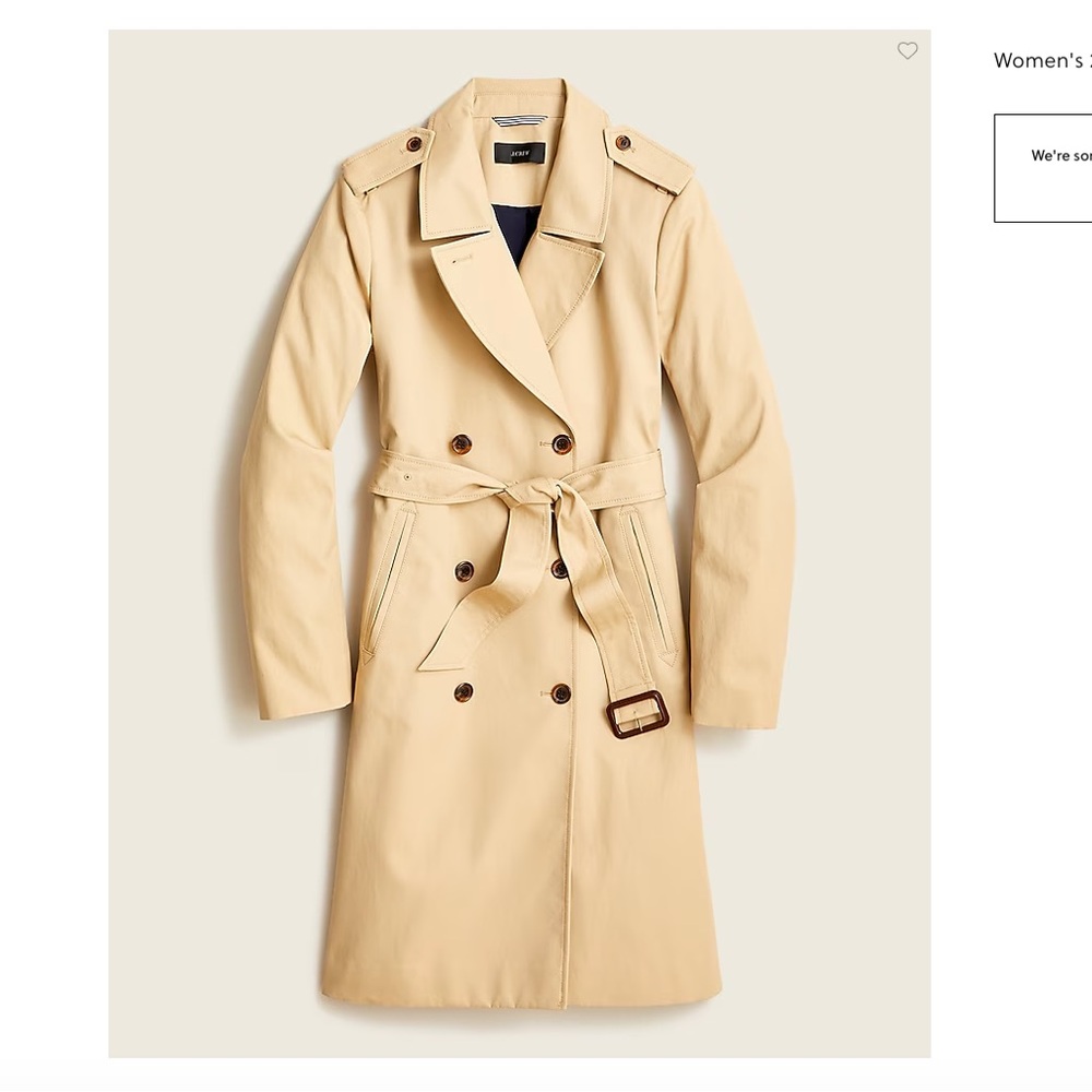 J.Crew Women’s 2011 Icon Trench
Size: 00
Color: Vintage Khaki